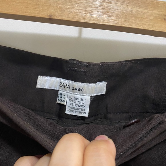 Zara Basic Dress Shorts Chocolate Brown S - Picture 5 of 5